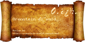 Orenstein Évald névjegykártya